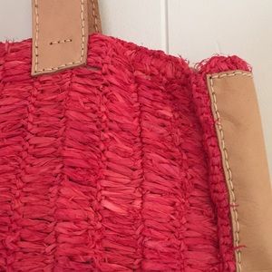 RAFFIA & LEATHER HAMPTONS BAG